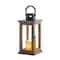 10.75&#x22; Lodge Wooden Lantern with LED Candle